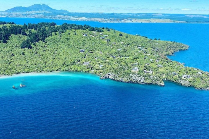 an island in the middle of a body of water